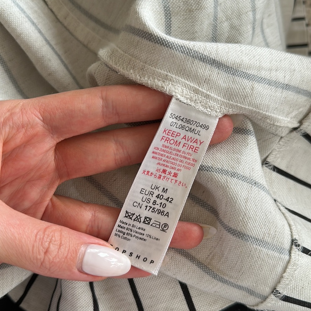 Topshop Striped Trench Coat with Pockets - Picture 7 of 7